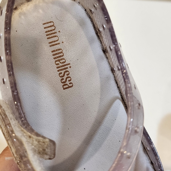 Mini Melissa Girls Pink and Clear Rubber Casual Shoes with Mary Jane Strap 9 - Picture 2 of 13